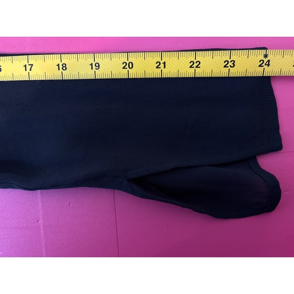 Zara Womens Black Sheer Chiffon Twist Back Blouse Top Sz M Chic Party Layer - Picture 6 of 8